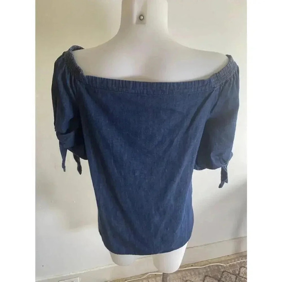 Women's Ralph Lauren Blue Denim Off-the-Shoulder Top - Size M 0066‎ - Picture 9 of 15